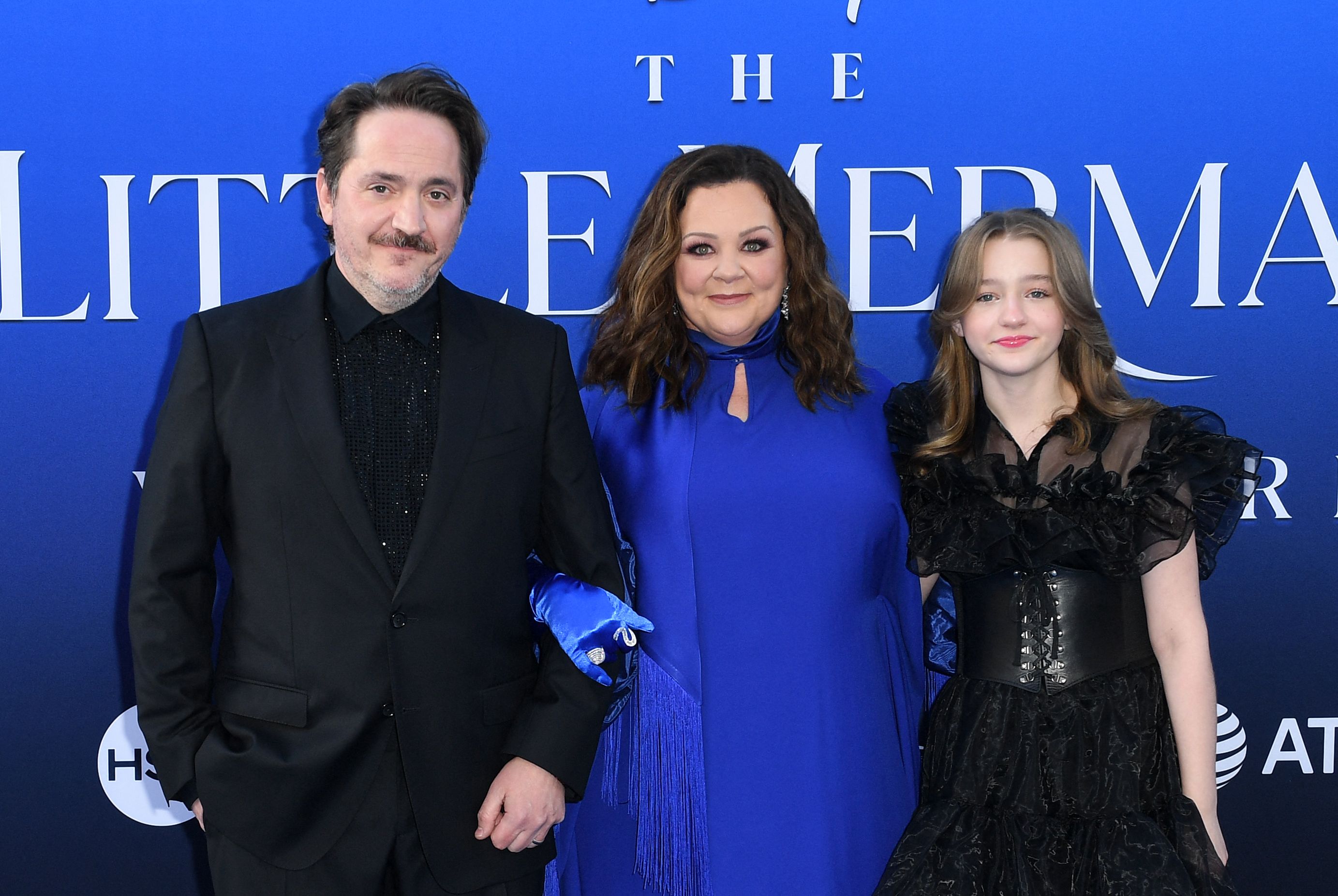 Melissa McCarthy, Ben Falcone, and daughter Georgette attend the world premiere of "The Little Mermaid" in Hollywood on May 8, 2023