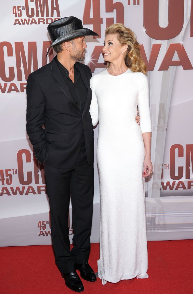 Tim McGraw and Faith Hill on the red carpet of the 45th annual CMA Awards, 2011, Nashville, Tennessee. | Photo: Getty Images