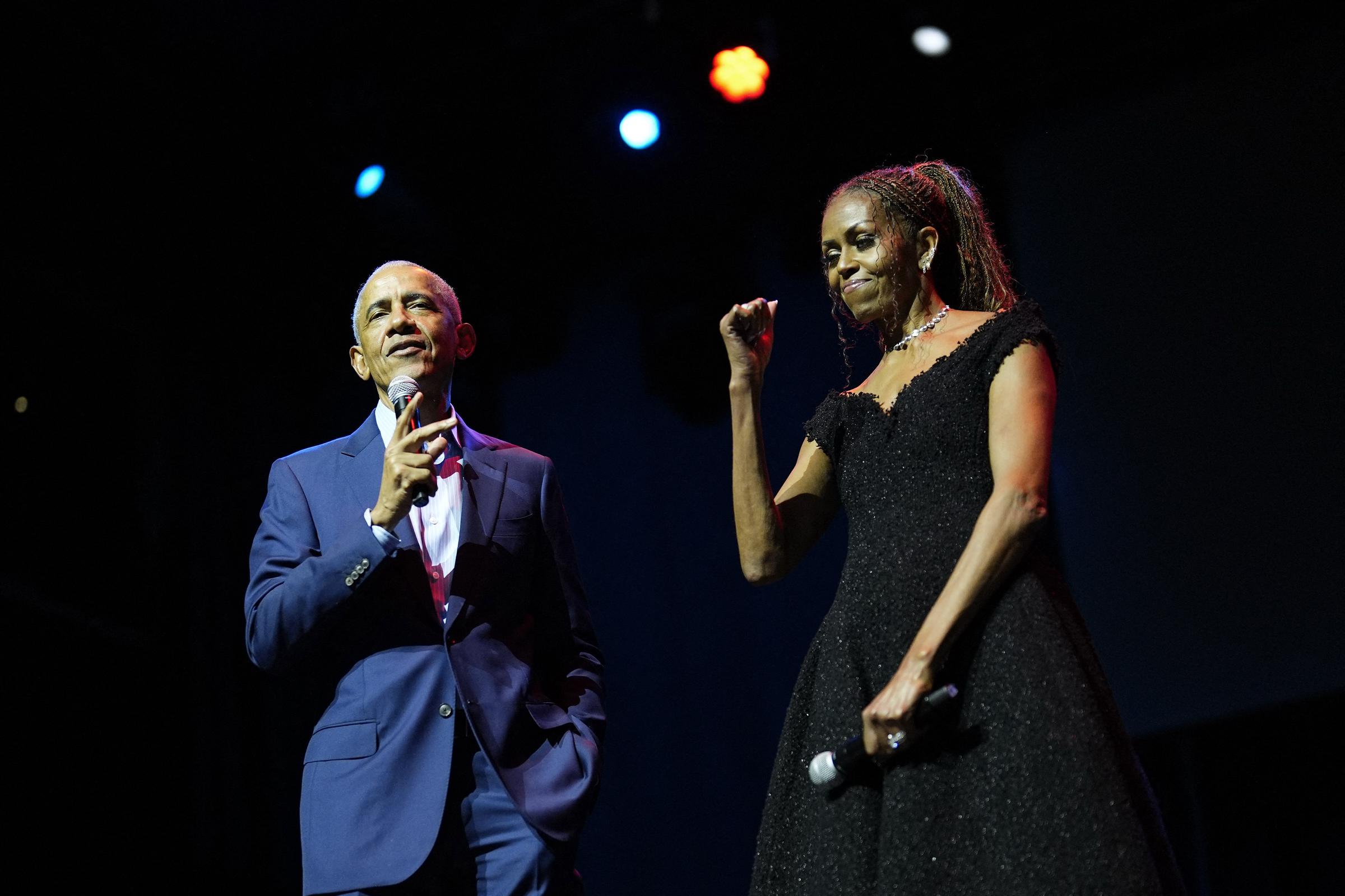 Away from the formality of political appearances, Barack and Michelle have also shared lighter public moments together, including onstage appearances where their easy teasing and playful chemistry were on full display. | Source: Getty Images