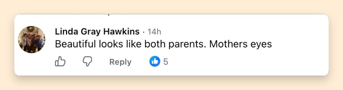 A fan's reaction to Ella Travolta's Paris Fashion Week appearance quickly joined the growing conversation surrounding the Travolta family resemblance. | Source: Facebook/Page Six