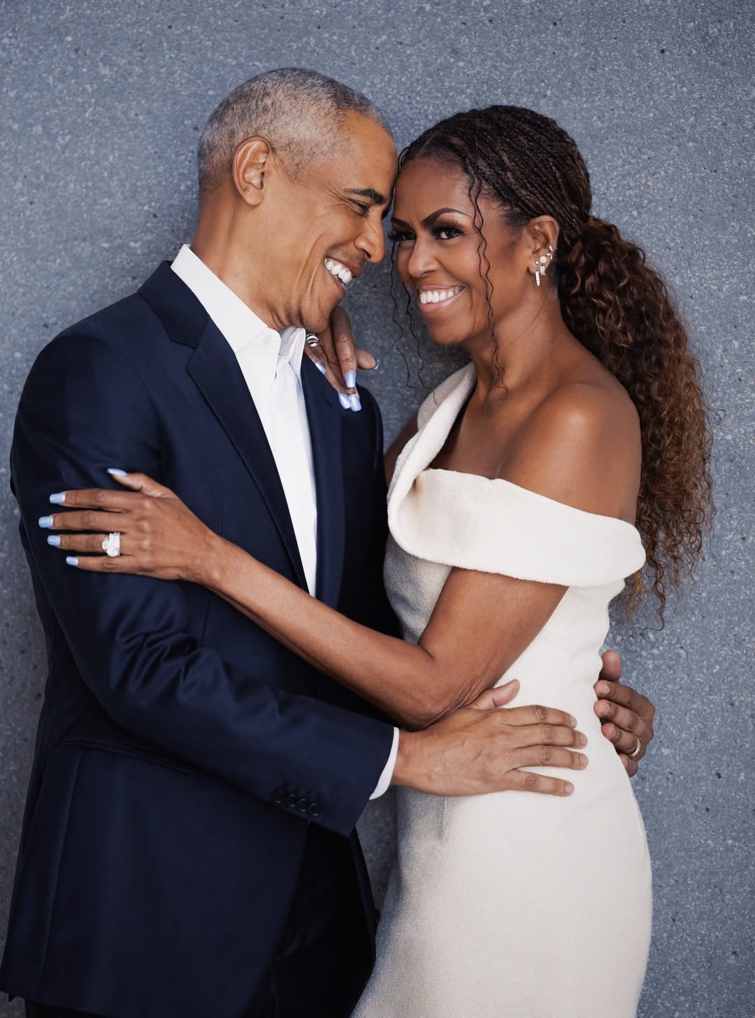 Barack shared this portrait with Michelle as part of his 34th-anniversary post, choosing a close, affectionate image of the two of them together. | Source: Facebook/ Barack Obama