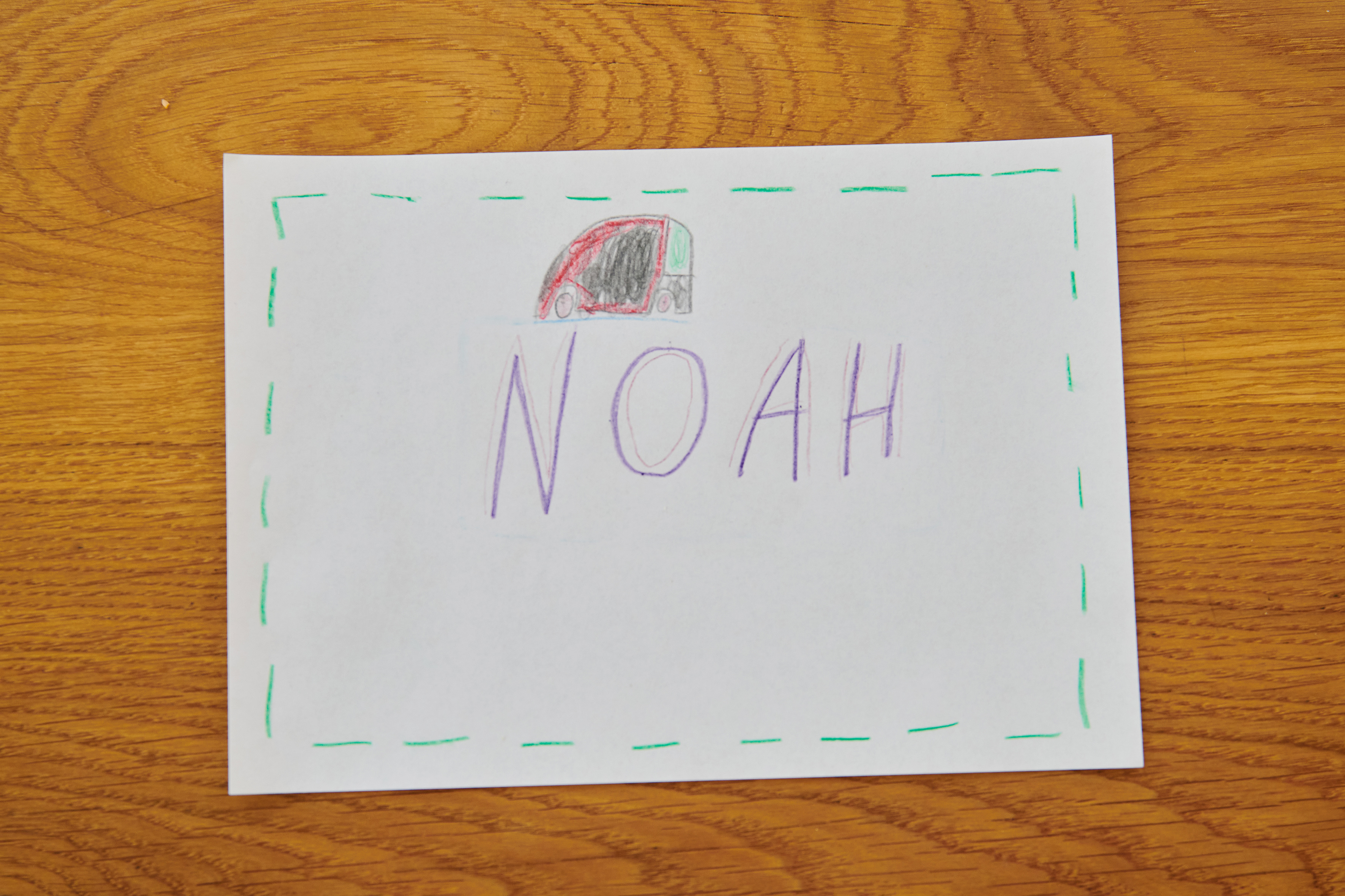 The name "Noah" written in a child's handwriting | Source: Getty Images