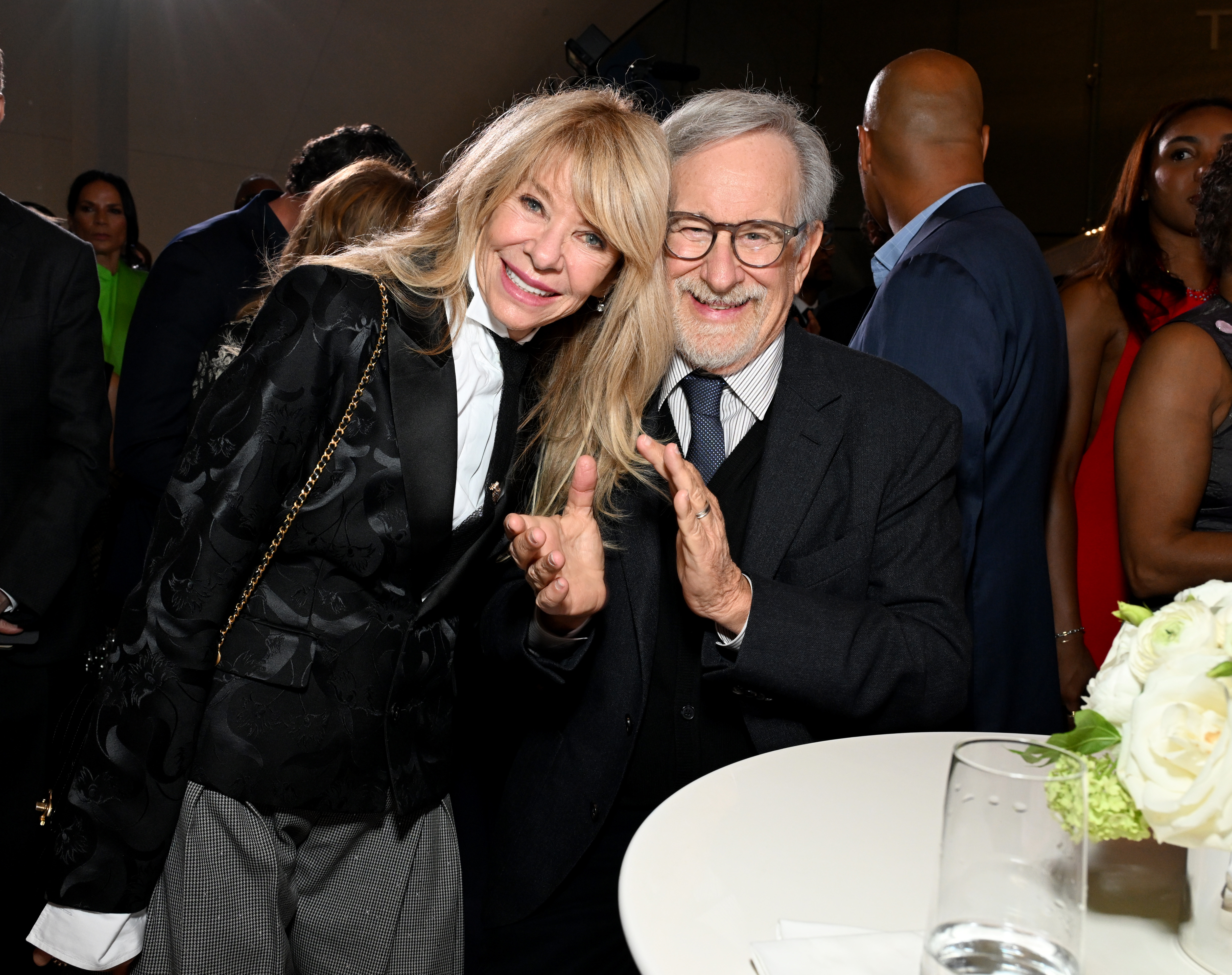 Inside the celebration, Capshaw remained close to Spielberg, who served as one of the event's co-chairs. Their appearance came as the long-planned museum finally welcomed Hollywood guests after 17 years of work behind the scenes. | Source: Getty Images