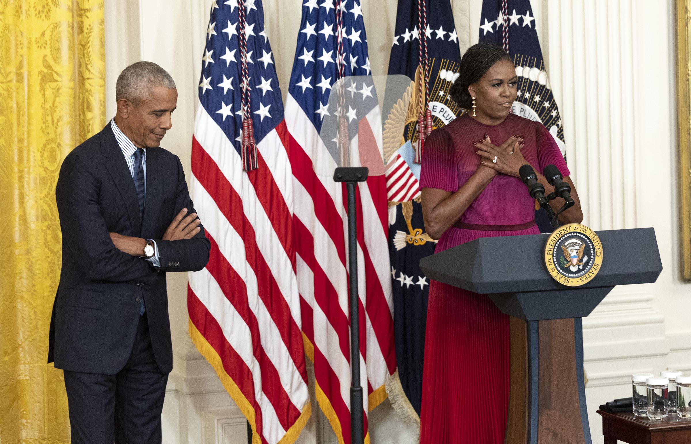 The September 2022 ceremony brought the former first couple back to the White House together for a tradition that normally takes place after a presidency has ended. | Source: Getty Images