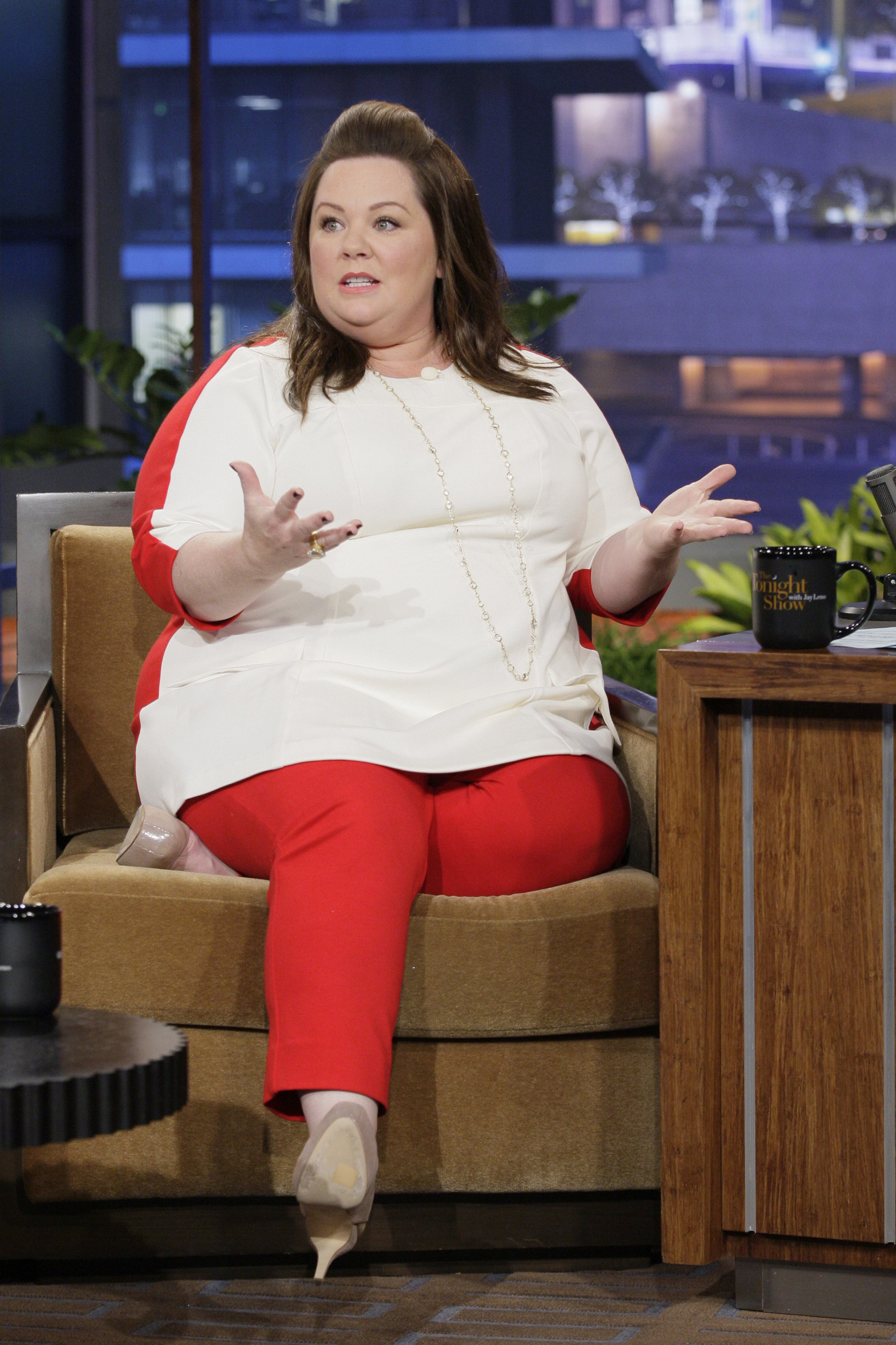 Melissa McCarthy appears  on "The Tonight Show with Jay Leno" on November 1, 2013